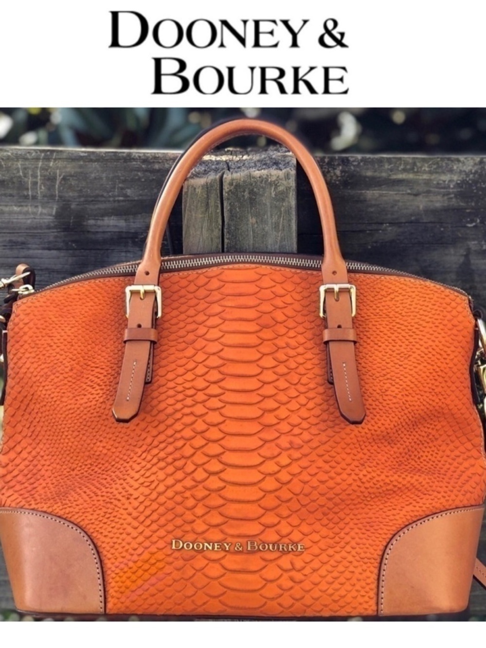 Dooney & Bourke Python Peach Apricot Dome Bag